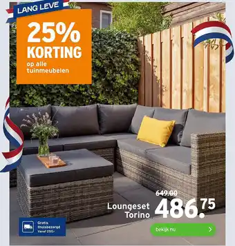 GAMMA Loungeset Torino 25% Korting aanbieding