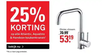 Karwei Op Alle Atlantic, Aqualino & Handson Keukenkranen 25% Korting aanbieding