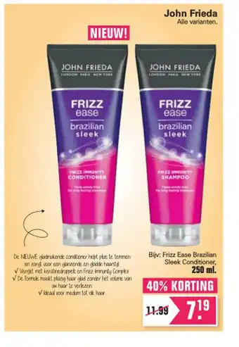 Drogist Bewust Beter John Frieda Sleek Conditioner 40% Korting 250ml aanbieding