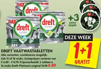 Dekamarkt Dreft Platinum vaatwastabletten aanbieding