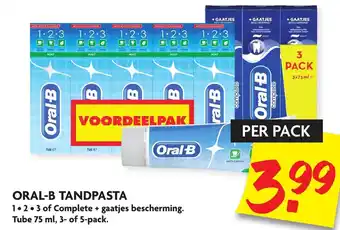 Dekamarkt Oral-B tandpasta 75 ml 3- of 5pack aanbieding