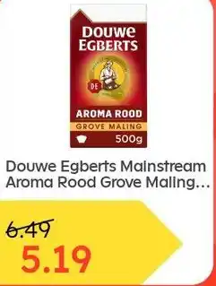 Ochama Douwe Egberts Mainstream Aroma Rood Grove Maling Filterkoffie 500g aanbieding