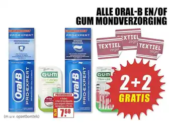 MCD Supermarkt Alle Oral-B En-of Gum Mondverzorging 2+2 Gratis aanbieding