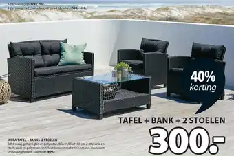 Jysk Mora Tafel + Bank +2 Stoelen aanbieding