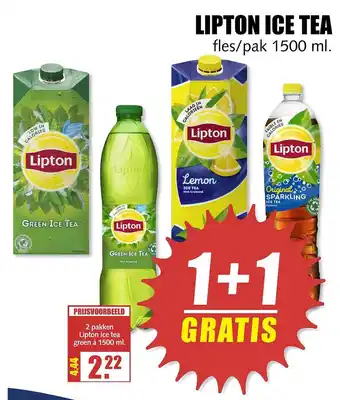 MCD Supermarkt Lipton Ice Tea 1+1 Gratis 1500ml aanbieding