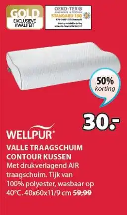 Jysk Wellpur Valle Traagschuim Contour Kussen aanbieding