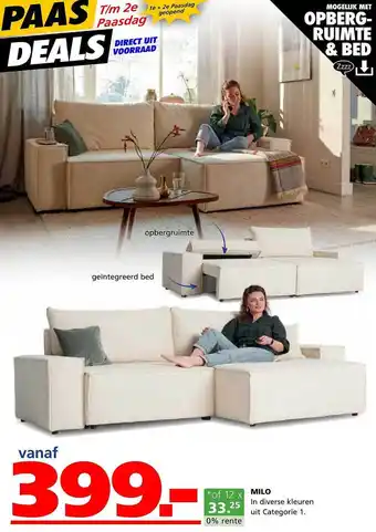 Seats and Sofas Milo Hoekbank aanbieding