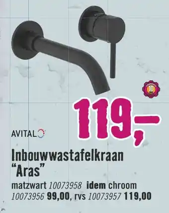 Hornbach Inbouwwastafelkraan "aras" 17 aanbieding