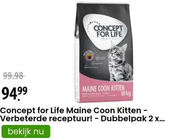 Zooplus Concept for Life Maine Coon Kitten - Verbeterde receptuur! - Dubbelpak 2 x 10 kg aanbieding