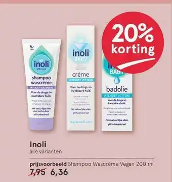 Etos Inoli shampoo wascrème vegan 200 ml aanbieding