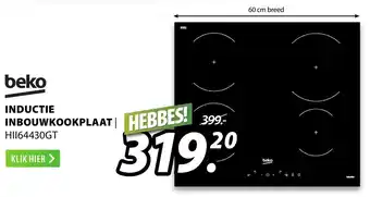 Expert BEKO Inductie inbouwkookplaat | HII64430GT aanbieding