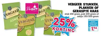 Boon`s Markt Vergeer stukken, plakken of geraspte kaas 200 gram aanbieding