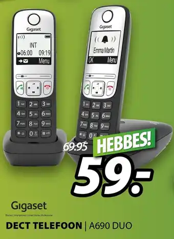 Expert Gigaset Dect telefoon | A690 DUO aanbieding