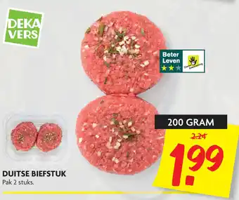 Dekamarkt Duitse biefstuk 200 gram aanbieding