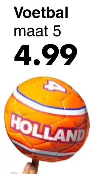 Wibra Voetbal Holland maat 5 aanbieding