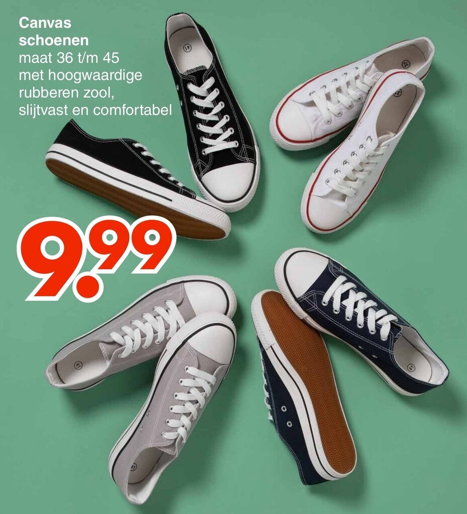 Canvas schoenen mt. 36 45 aanbieding bij Wibra