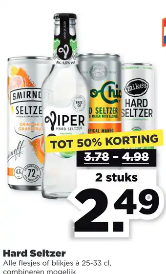 PLUS Hard seltzer 25-33 cl aanbieding