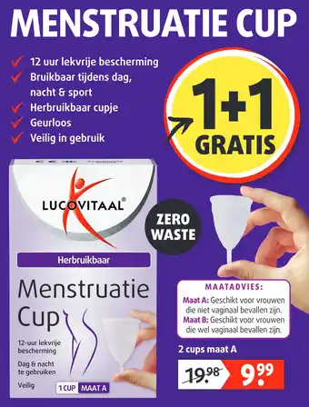 Lucovitaal Menstruatie cup aanbieding