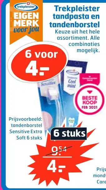 Trekpleister Trekpleister tandpasta en tandenborstel aanbieding