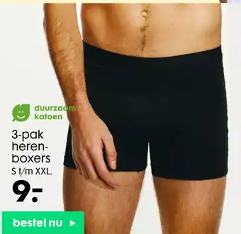 HEMA 3-pak heren- boxers aanbieding