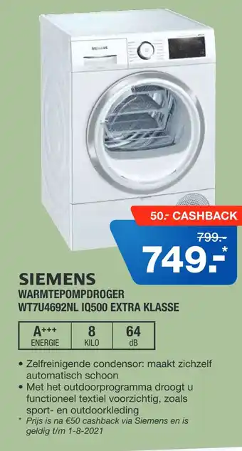 Electroworld Siemens warmtepompdroger aanbieding