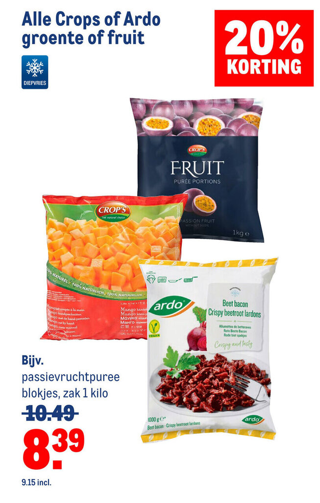 Alle Crops of Ardo groente of fruit 1 kilo aanbieding bij Makro