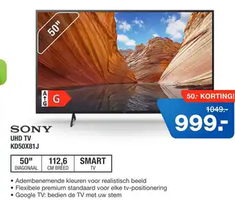 Electroworld Sony uhd tv aanbieding