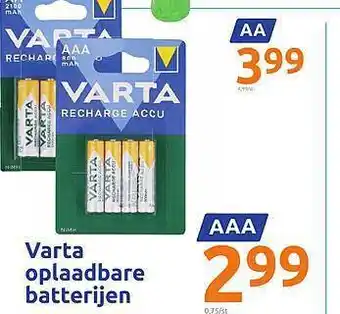 Action Varta Oplaadbare Batterijen aanbieding