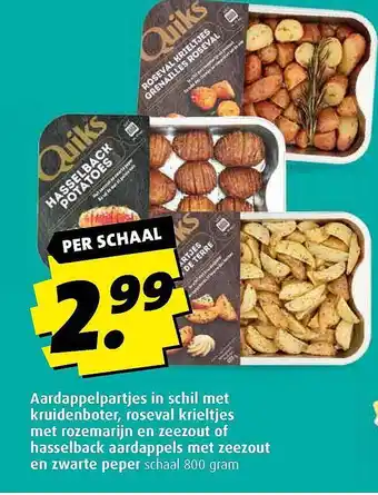 Boni Aardappelpartjes In Schil Met Kruidenboter, Roseval Krieltjes Met Rozemarijn En Zeezout Of Hasselback Aardappels Met Zeezout  aanbieding