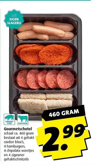 Boni Gourmetschotel : Cordon Bleu's, Hamburgers, Chipolata Worstjes En Zigeuner Gehaktschnitzels aanbieding