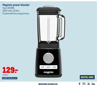 Makro Magimix power blender Type 11622NL 1,8 liter aanbieding