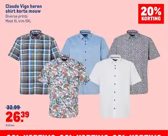 Makro Claude Vigo heren shirt korte mouw Maat XL t/m 5XL aanbieding