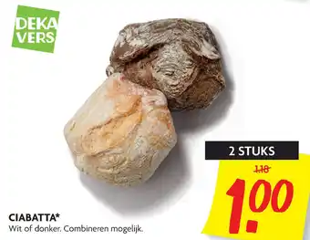 Dekamarkt Ciabatta aanbieding