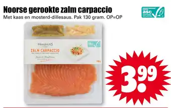 Dirk Noorse gerookte zalm carpaccio aanbieding