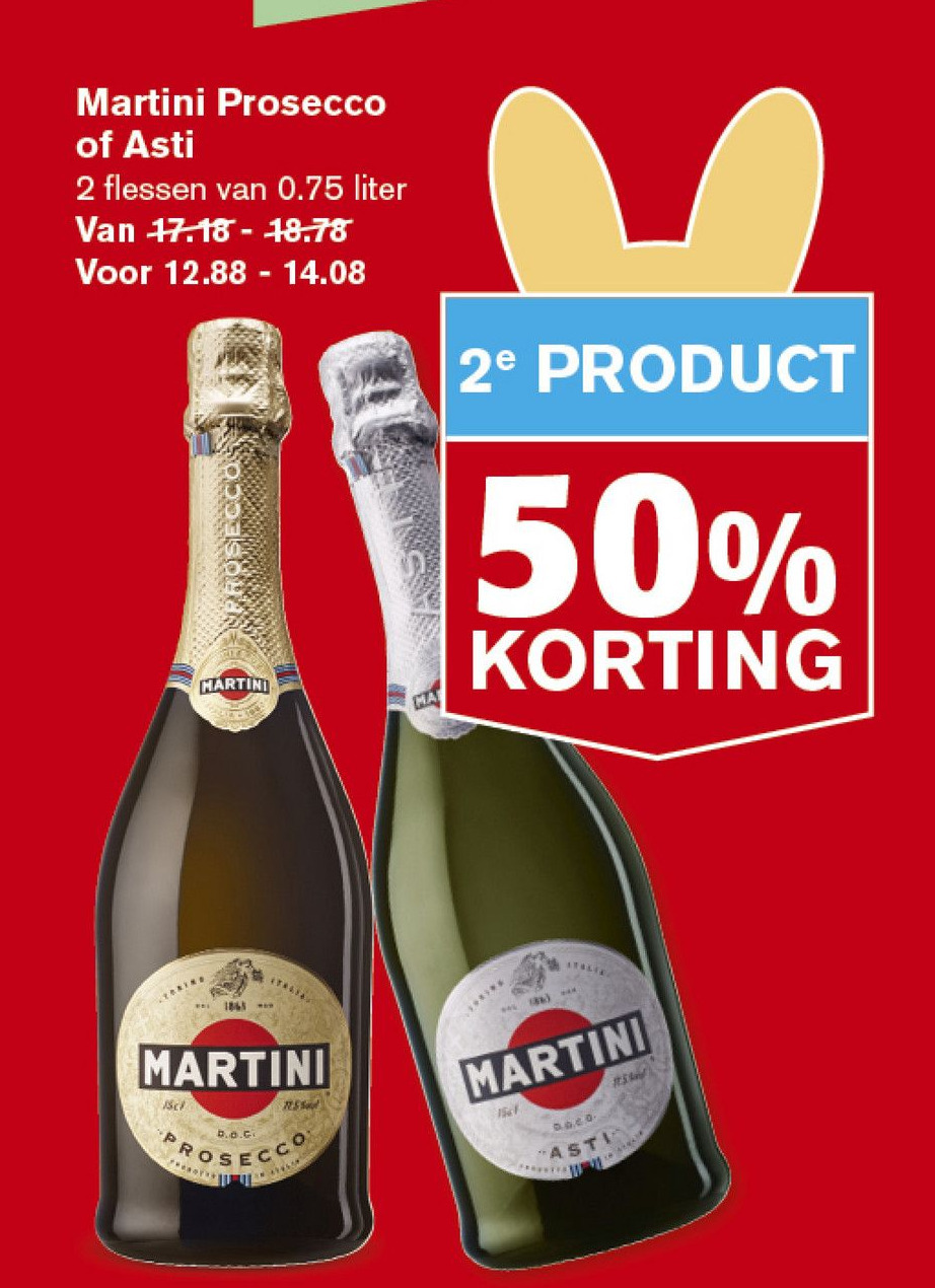 Martini Prosecco of Asti aanbieding bij Hoogvliet