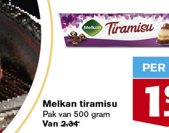 Hoogvliet Melkan tiramisu aanbieding