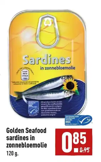 ALDI Golden Seafood sardines in zonnebloemolie 120g aanbieding