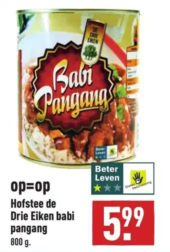 ALDI Hofstee de Drie Eiken babi pangang 800g aanbieding