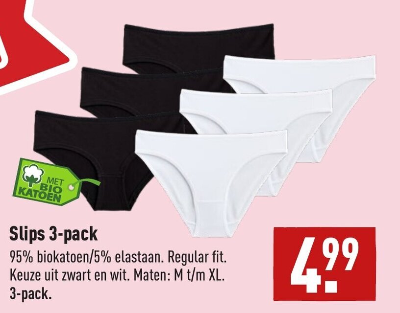 Slips 3 pack aanbieding bij ALDI