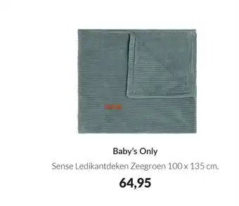 Babypark Baby's Only Sense Ledikantdeken Zeegroen 100 x 135 cm aanbieding