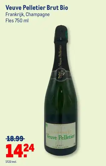 Makro Veuve Pelletier Brut Bio 750ml aanbieding