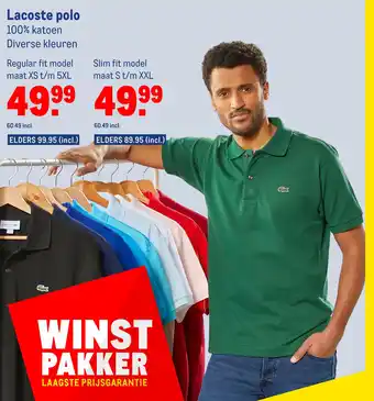 Makro Lacoste polo aanbieding