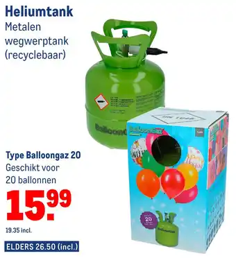 Makro Heliumtank Metalen aanbieding