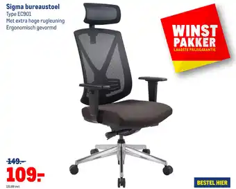 Makro Sigma bureaustoel Type EC901 Met extra hoge rugleuning Ergonomisch gevormd aanbieding