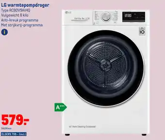 Makro LG warmtepompdroger Type RC80V9AV4Q aanbieding