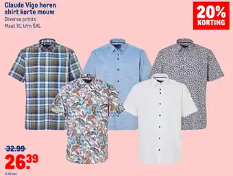 Makro Claude Vigo heren shirt korte mouw aanbieding