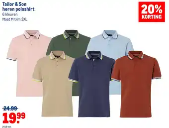 Makro Tailor & Son heren poloshirt aanbieding