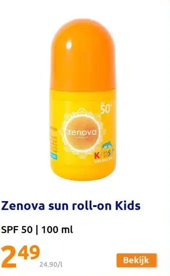 Action Zenova sun roll-on Kids aanbieding