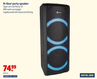 Makro N-Gear party speaker 450 watt aanbieding