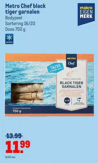 Makro Metro Chef black tiger garnalen Bodypeel aanbieding